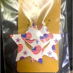 Fourth of July Handmade Leather Earrings